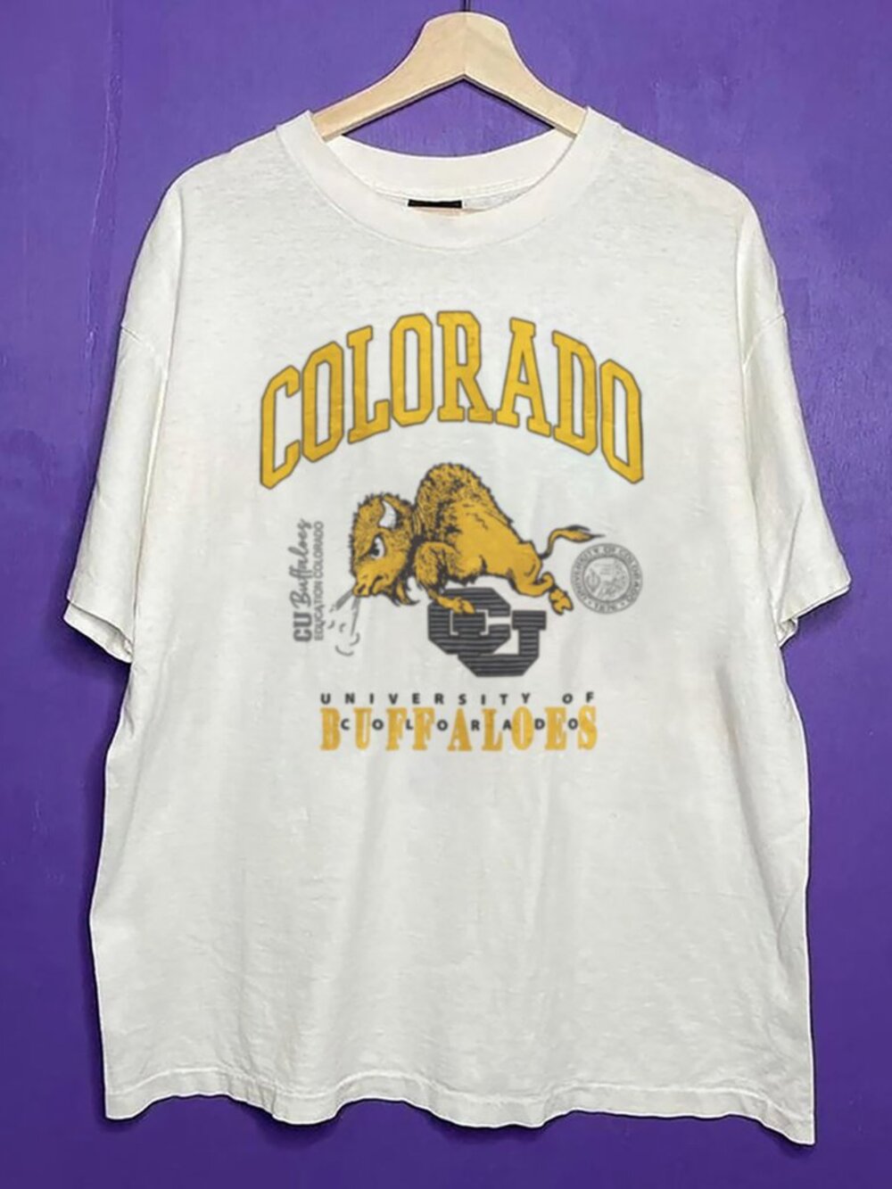 Vintage 90s University of Colorado Buffaloes Big Logo Shirt, CU Buffaloes Shirt